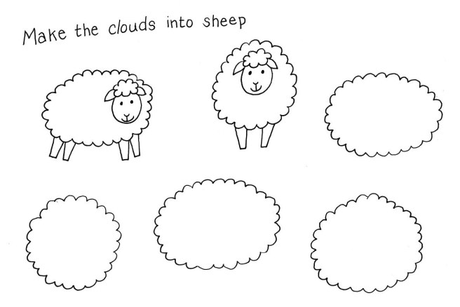 Sheep colouring page