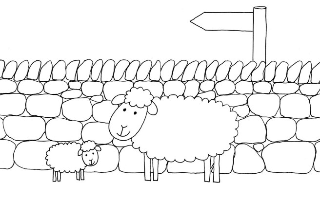 Sheep colouring page
