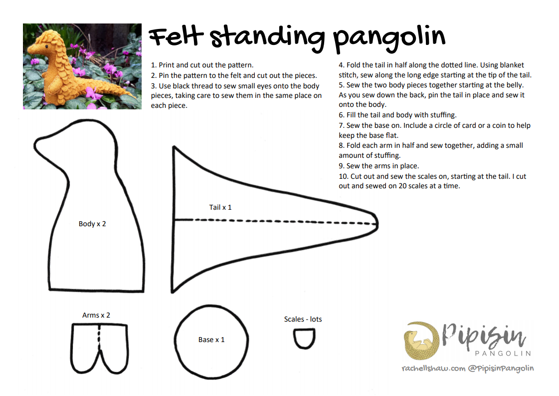 Pangolin Scale Pattern Crafts | Rachel L Shaw